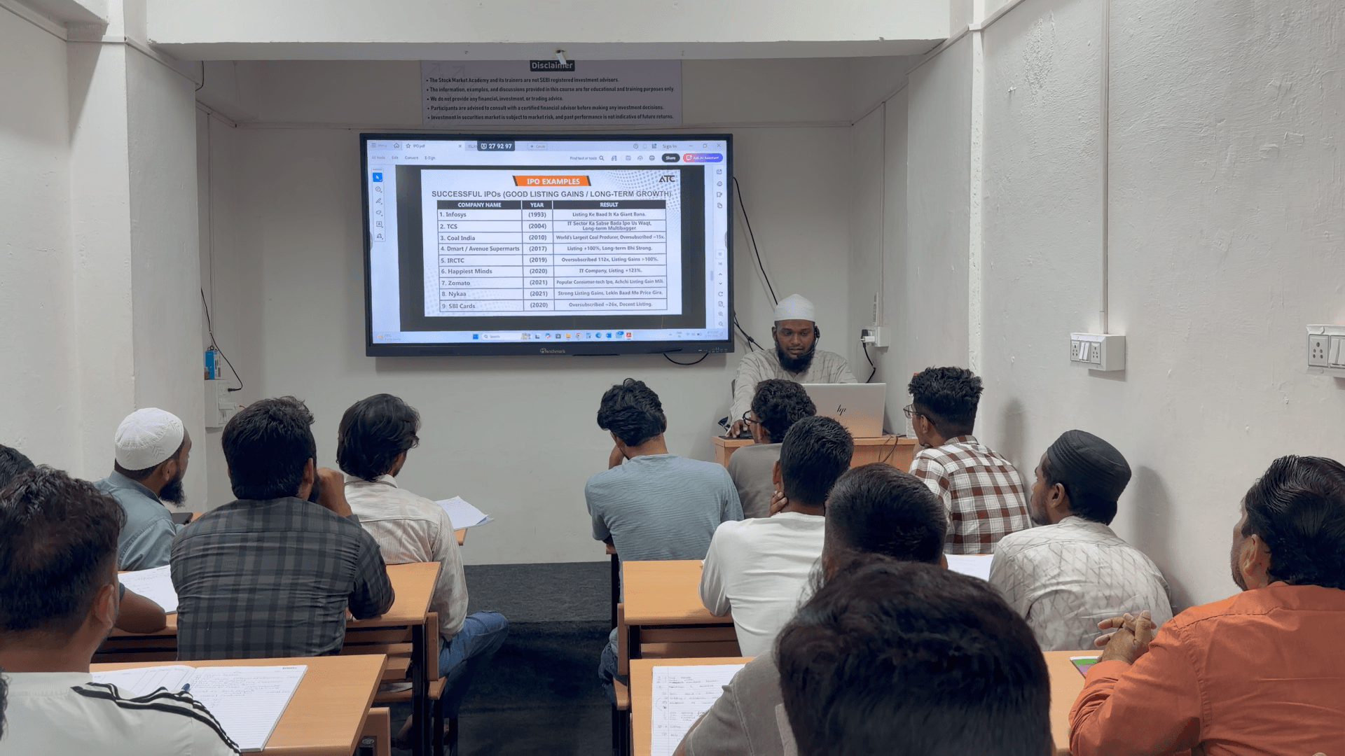 Students attending an ATC classroom session